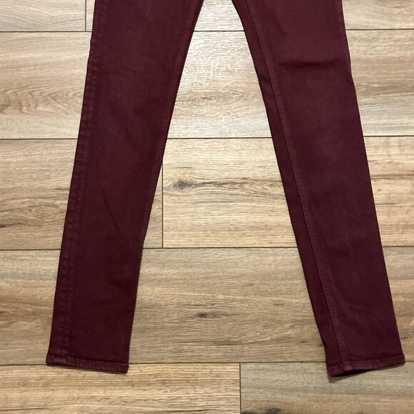 Rag & Bone Skinny Ankle Jeans SZ 27 Maroon Red Stretch Denim Mid Rise - Picture 3 of 12